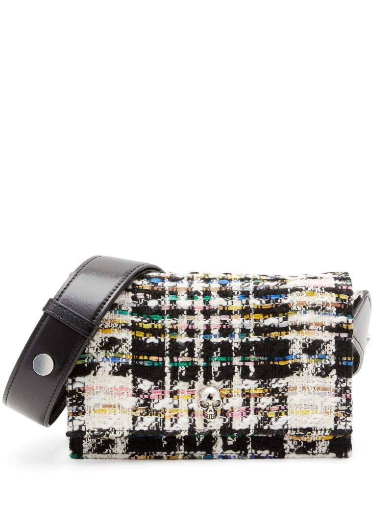 Multicolour Skull Small Tweed Shoulder Bag
