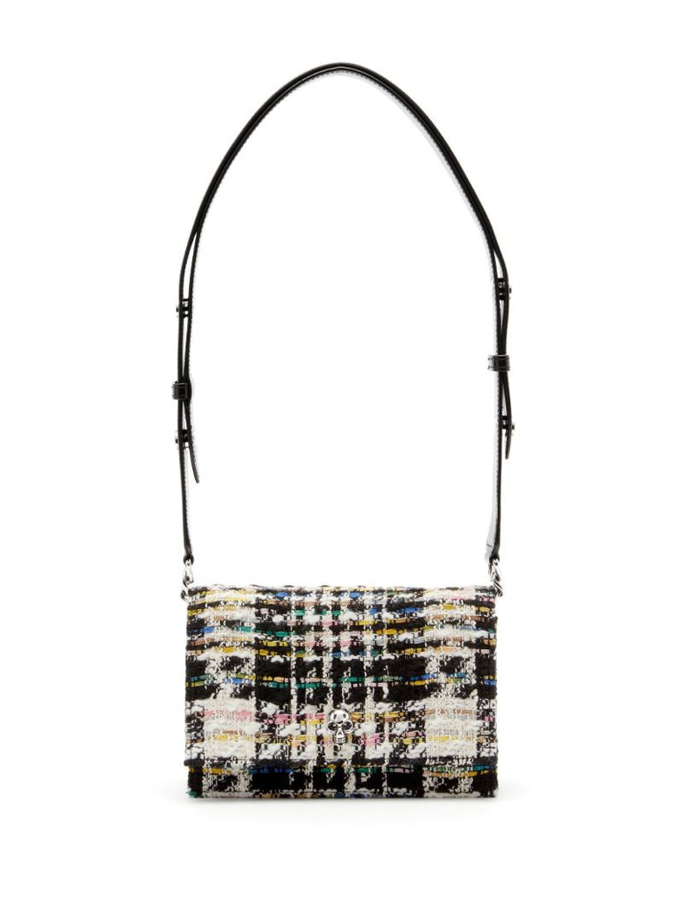 Multicolour Skull Small Tweed Shoulder Bag