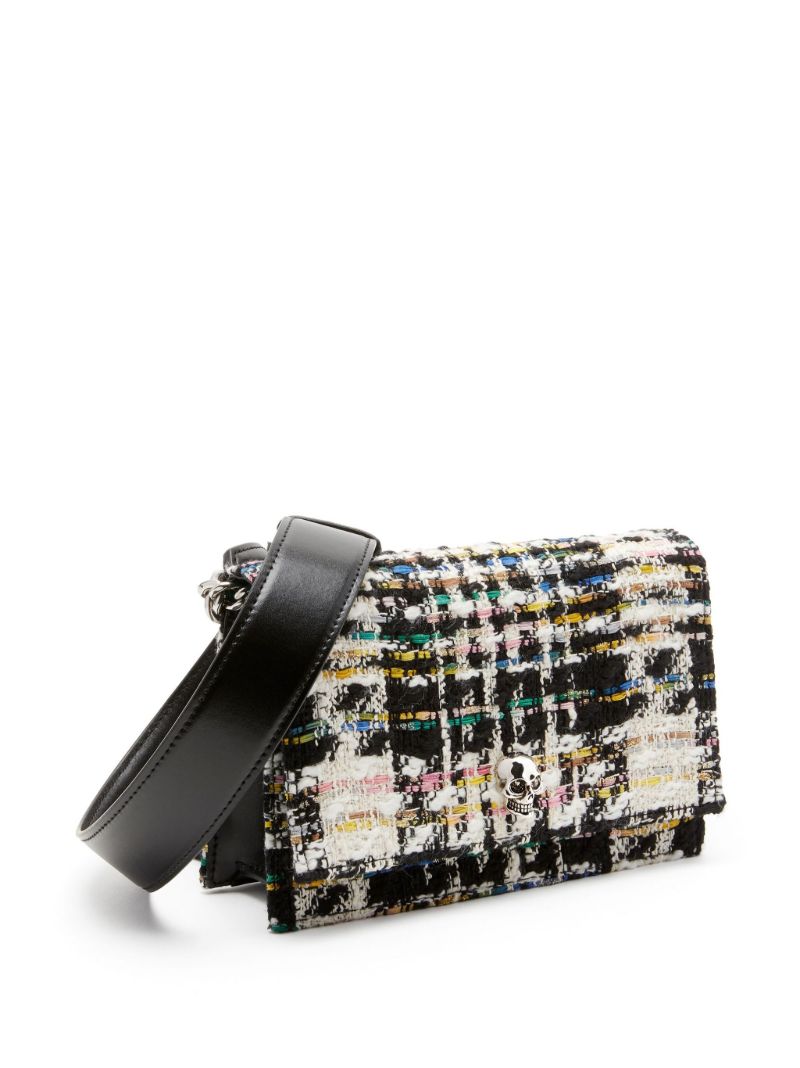 Multicolour Skull Small Tweed Shoulder Bag