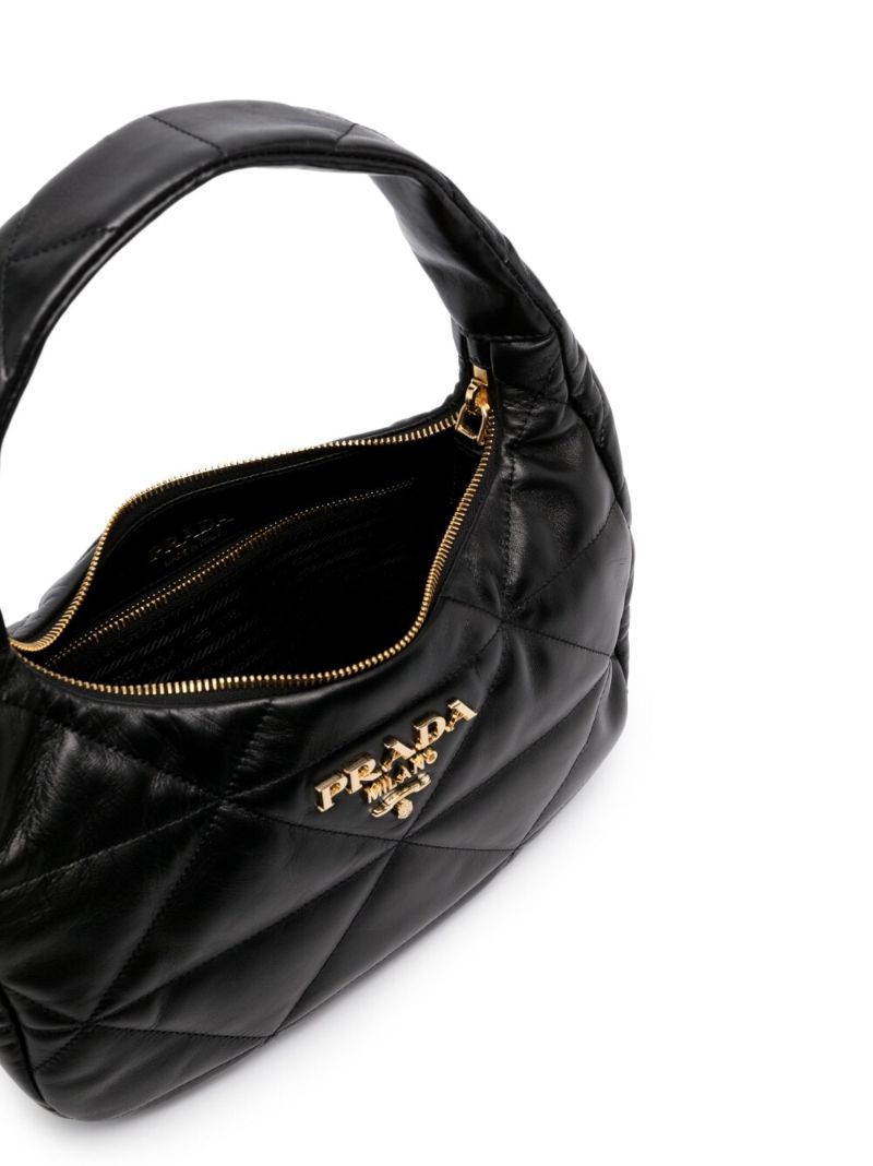 Black Quilted Leather Shoulder Bag