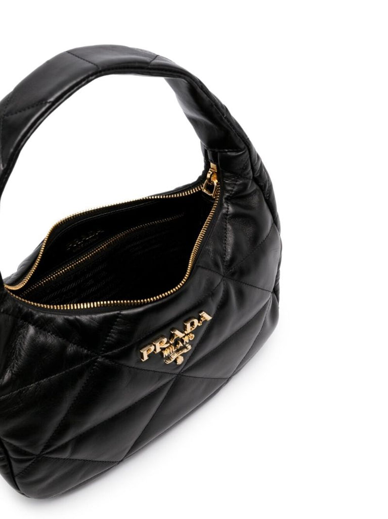 Black Quilted Leather Shoulder Bag