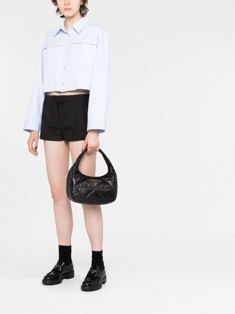 Black Quilted Leather Shoulder Bag