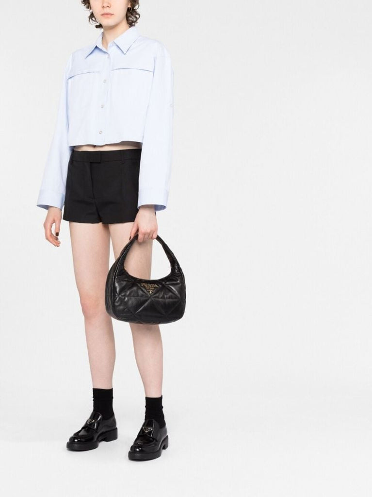 Black Quilted Leather Shoulder Bag