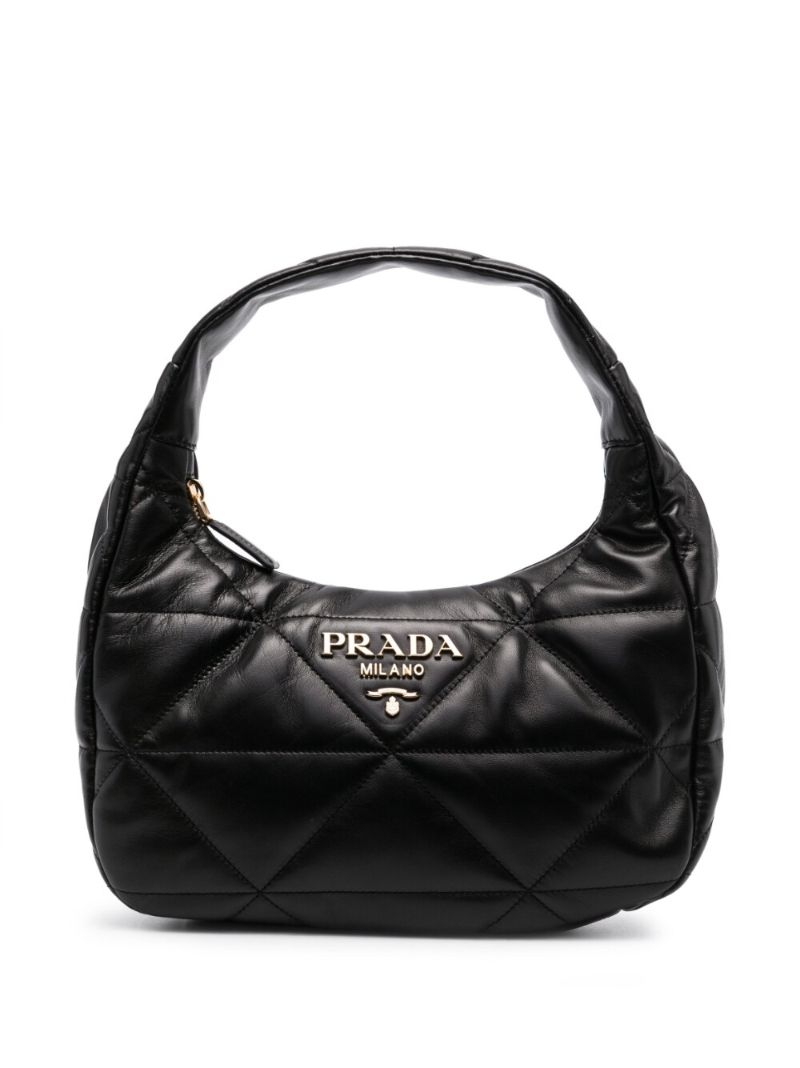 Black Quilted Leather Shoulder Bag