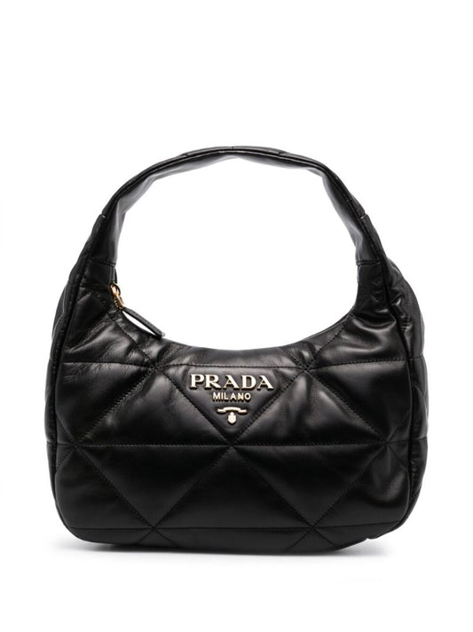 Black Quilted Leather Shoulder Bag