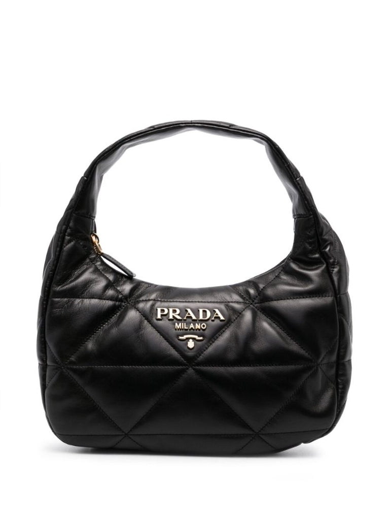 Black Quilted Leather Shoulder Bag