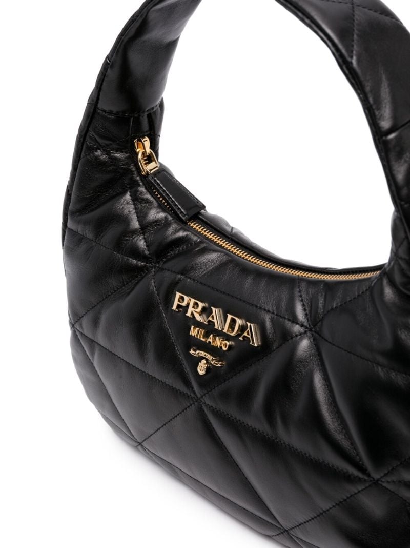Black Quilted Leather Shoulder Bag