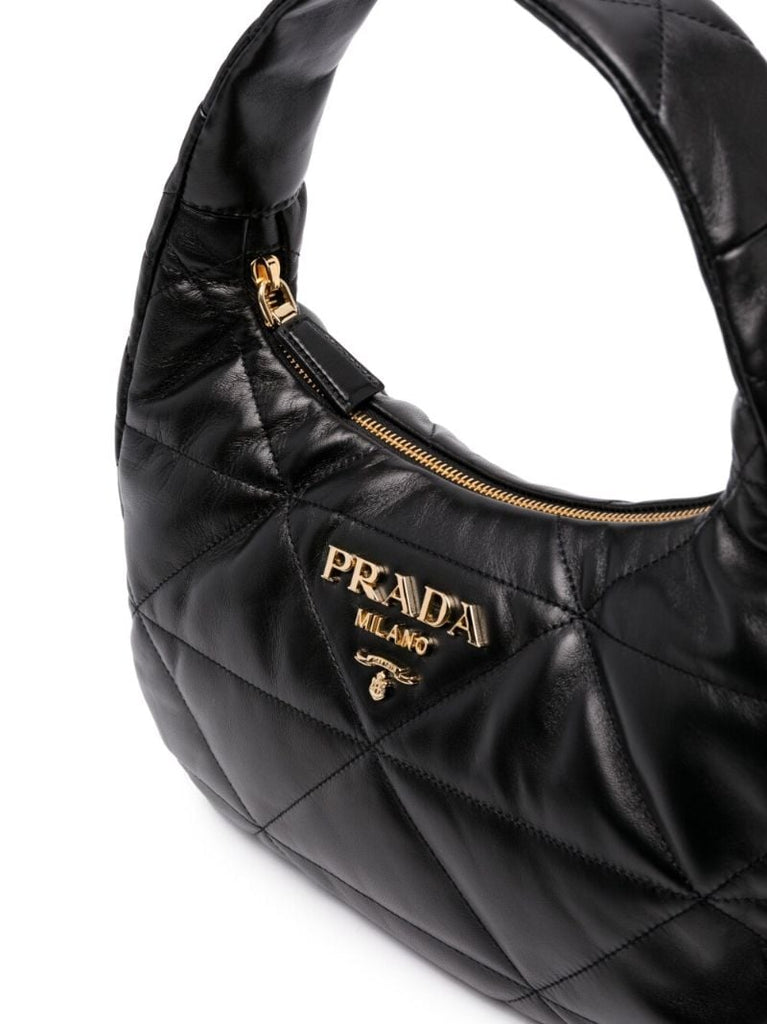 Black Quilted Leather Shoulder Bag