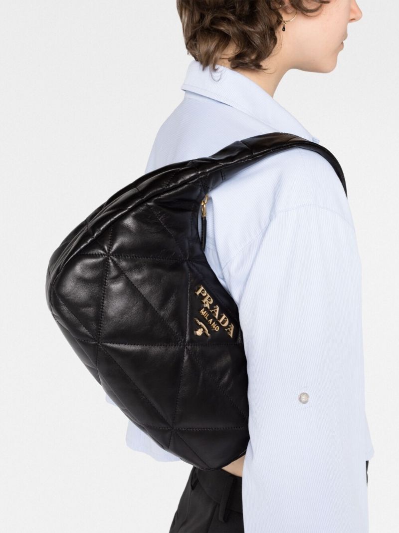 Black Quilted Leather Shoulder Bag