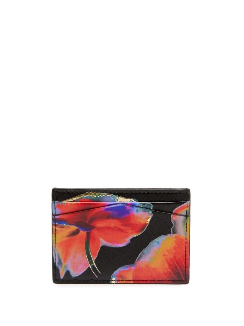 Black Solarised Orchid Skull Cardholder