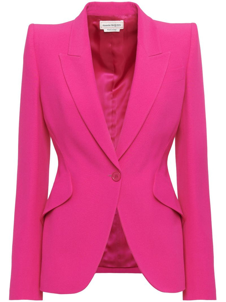 Pink Tailored Single-breasted Blazer