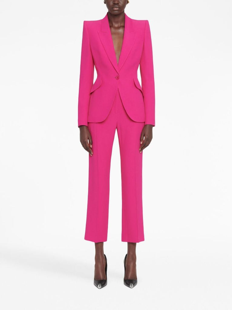 Pink Tailored Single-breasted Blazer