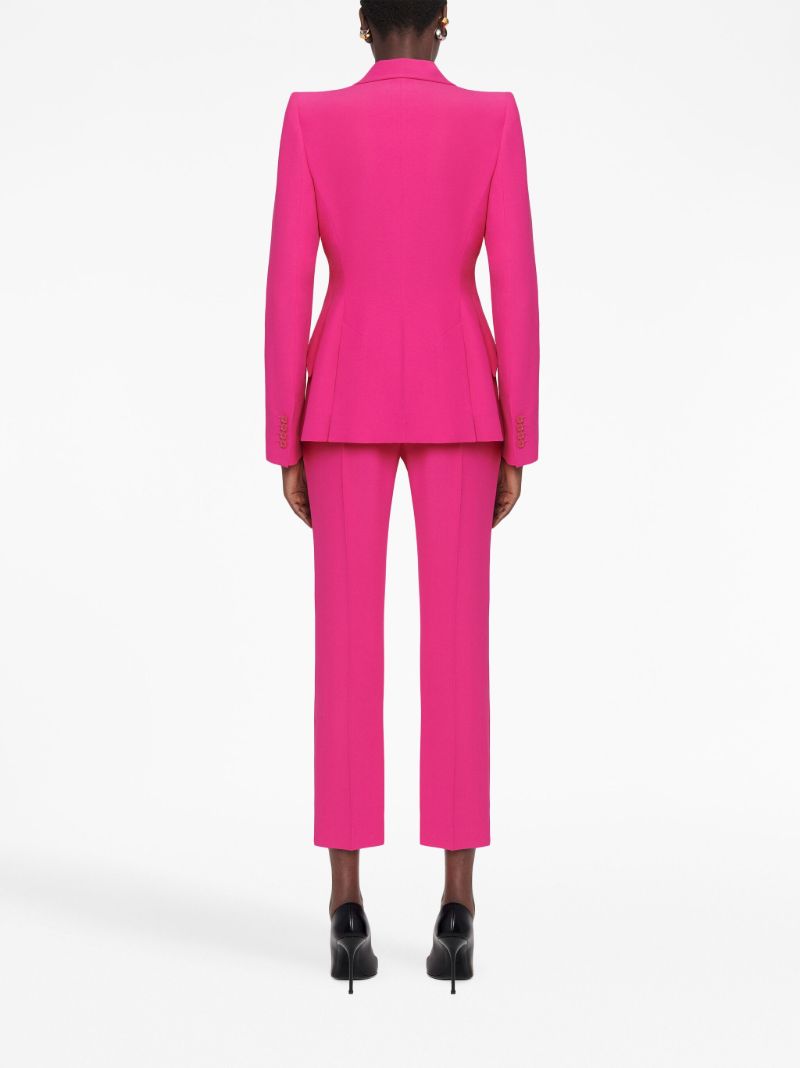 Pink Tailored Single-breasted Blazer
