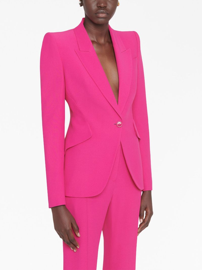 Pink Tailored Single-breasted Blazer
