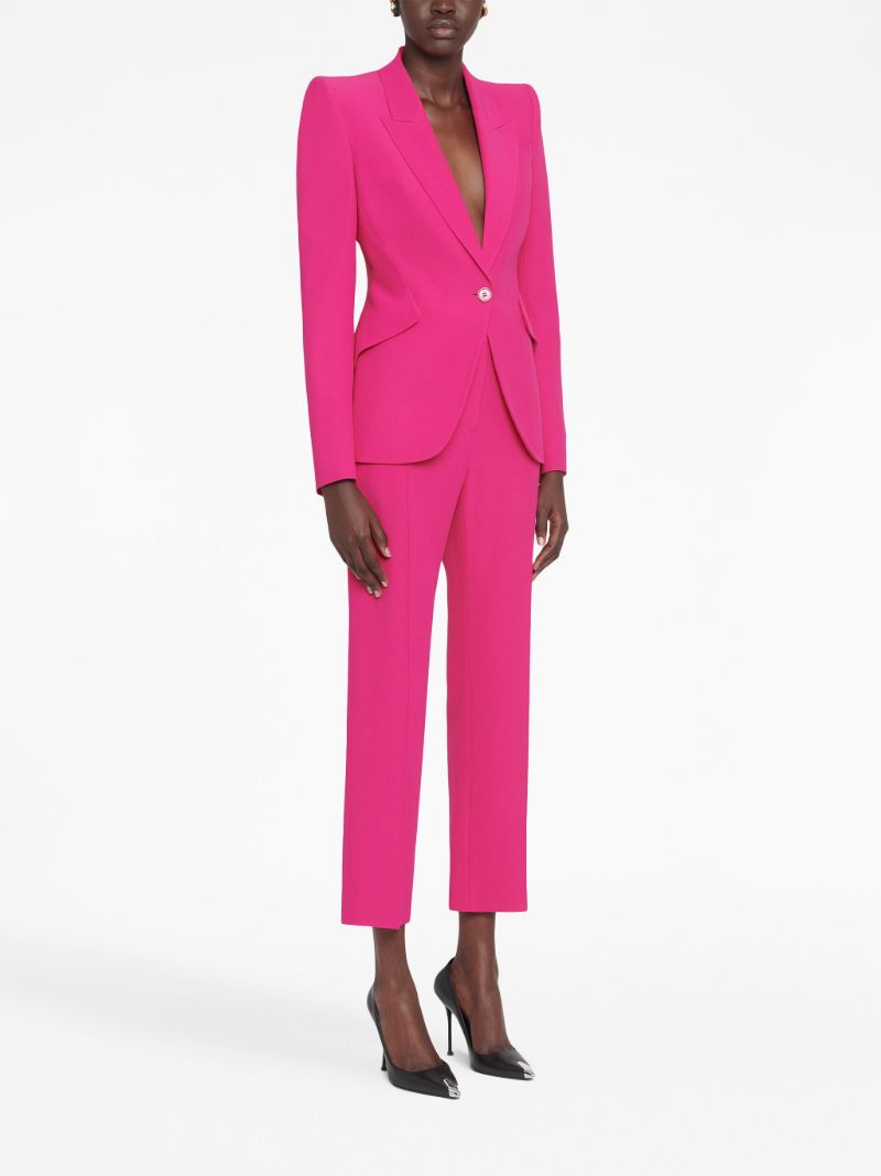 Pink Tailored Single-breasted Blazer