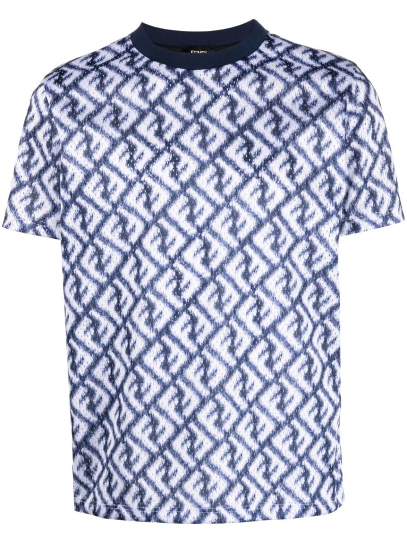 Blue Monogram Print T-shirt