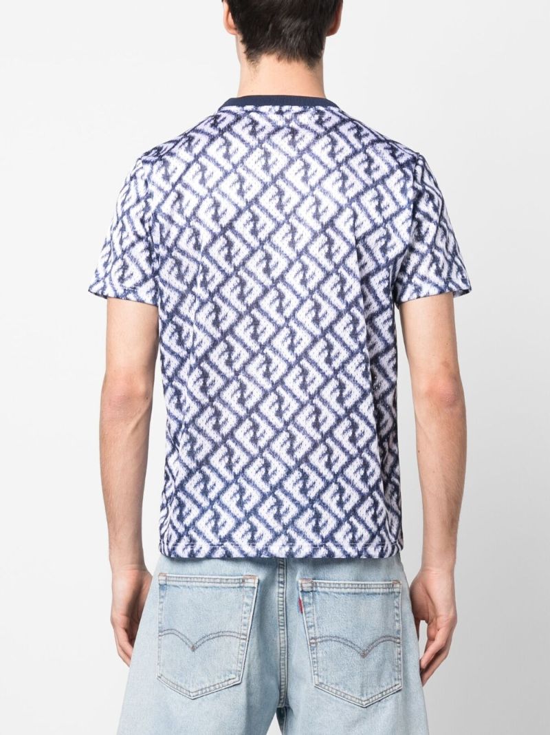 Blue Monogram Print T-shirt