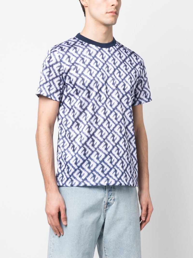Blue Monogram Print T-shirt