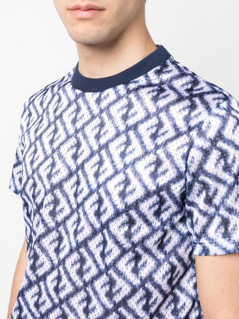Blue Monogram Print T-shirt