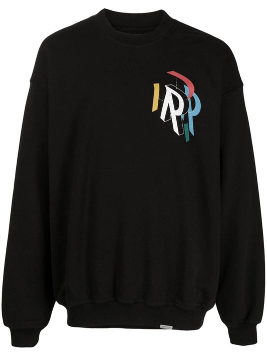 Black Initial Assembly Cotton Sweatshirt
