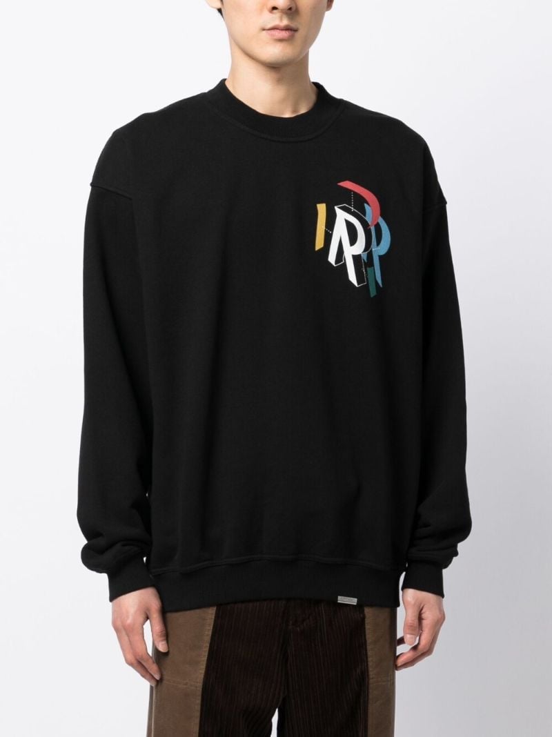 Black Initial Assembly Cotton Sweatshirt
