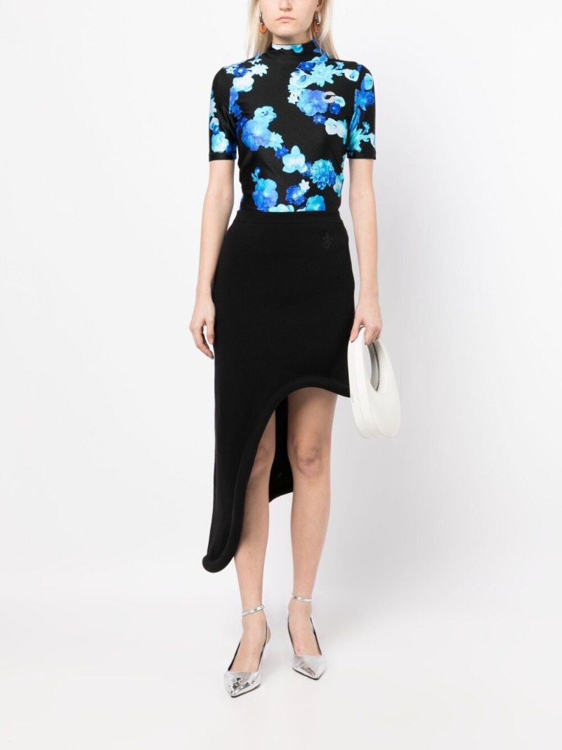 Black Floral Print T-shirt