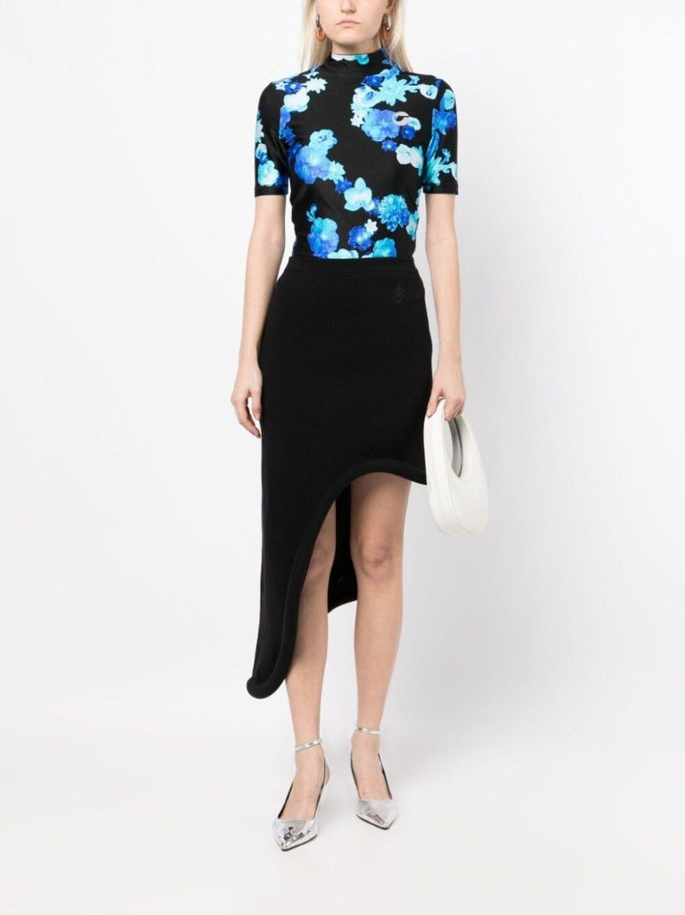 Black Floral Print T-shirt