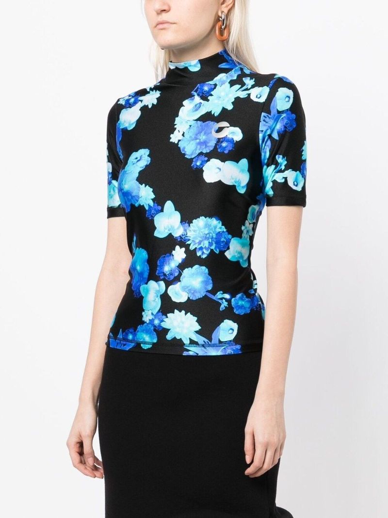 Black Floral Print T-shirt