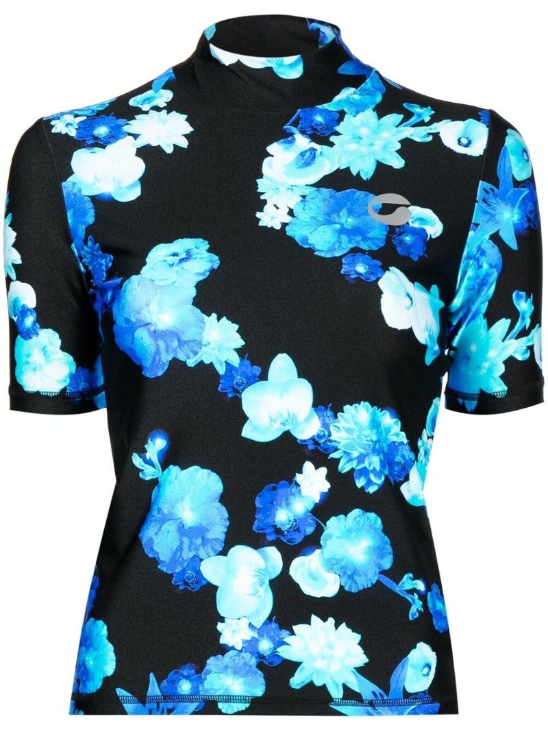 Black Floral Print T-shirt
