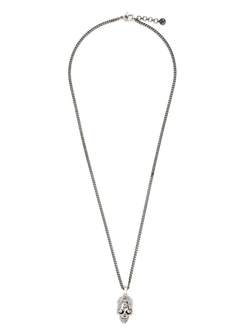 Silver-tone the Knuckle Skull Necklace