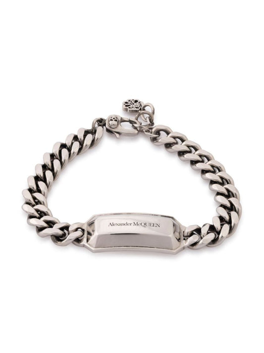 Silver Engraved Logo Bracelet