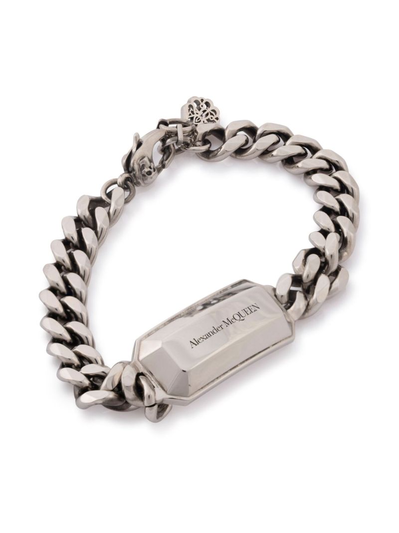Silver Engraved Logo Bracelet