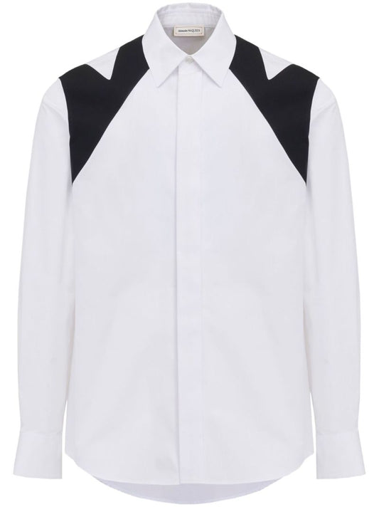 White Cut-out Harness Shirt