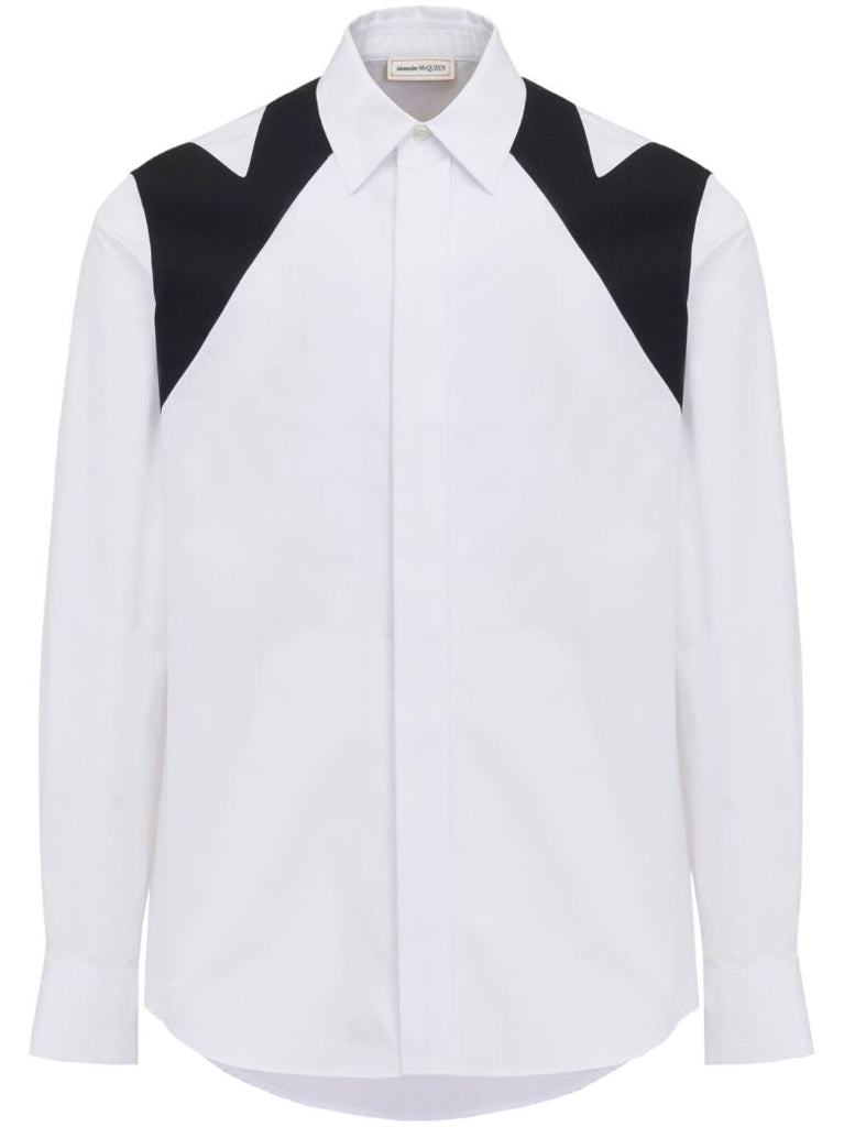 White Cut-out Harness Shirt