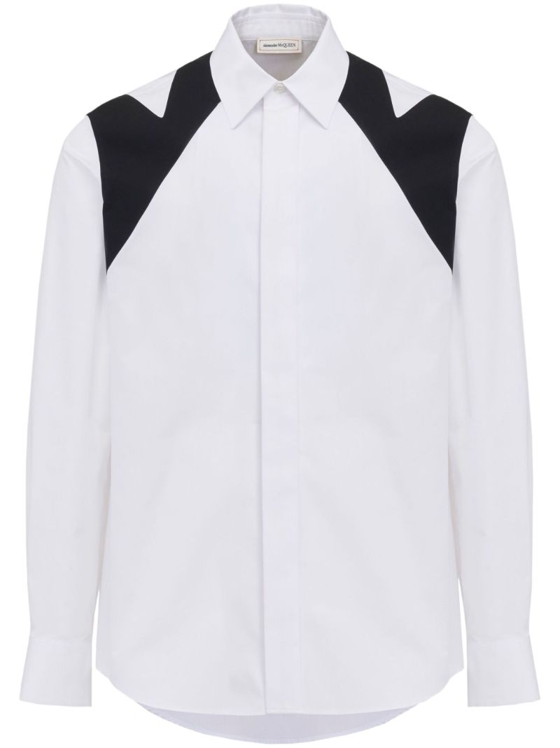 White Cut-out Harness Shirt