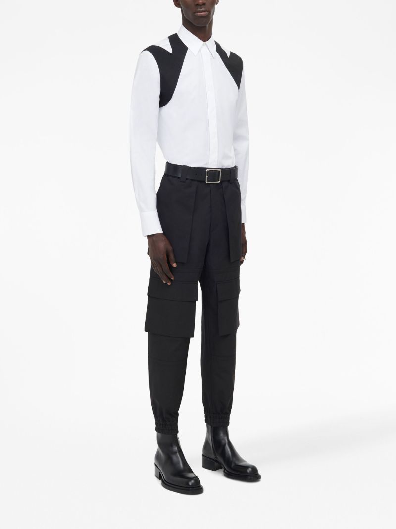White Cut-out Harness Shirt