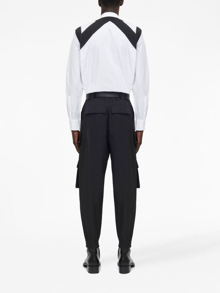 White Cut-out Harness Shirt