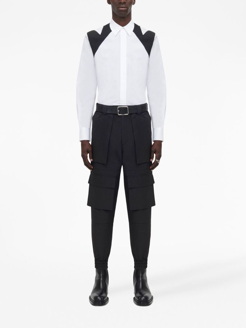 White Cut-out Harness Shirt