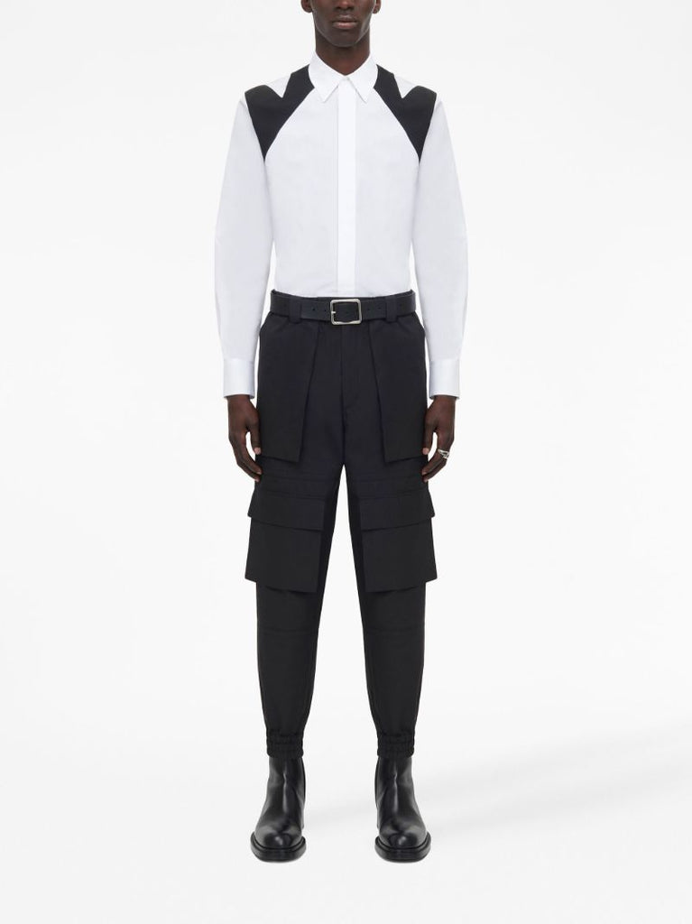 White Cut-out Harness Shirt