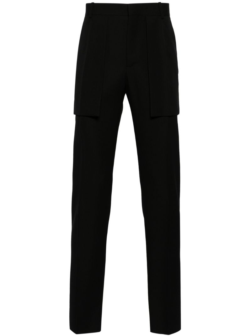 Black Exposed Pocket Tailored Trousers