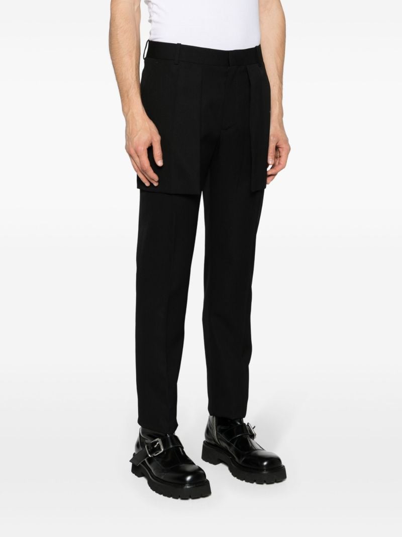 Black Exposed Pocket Tailored Trousers