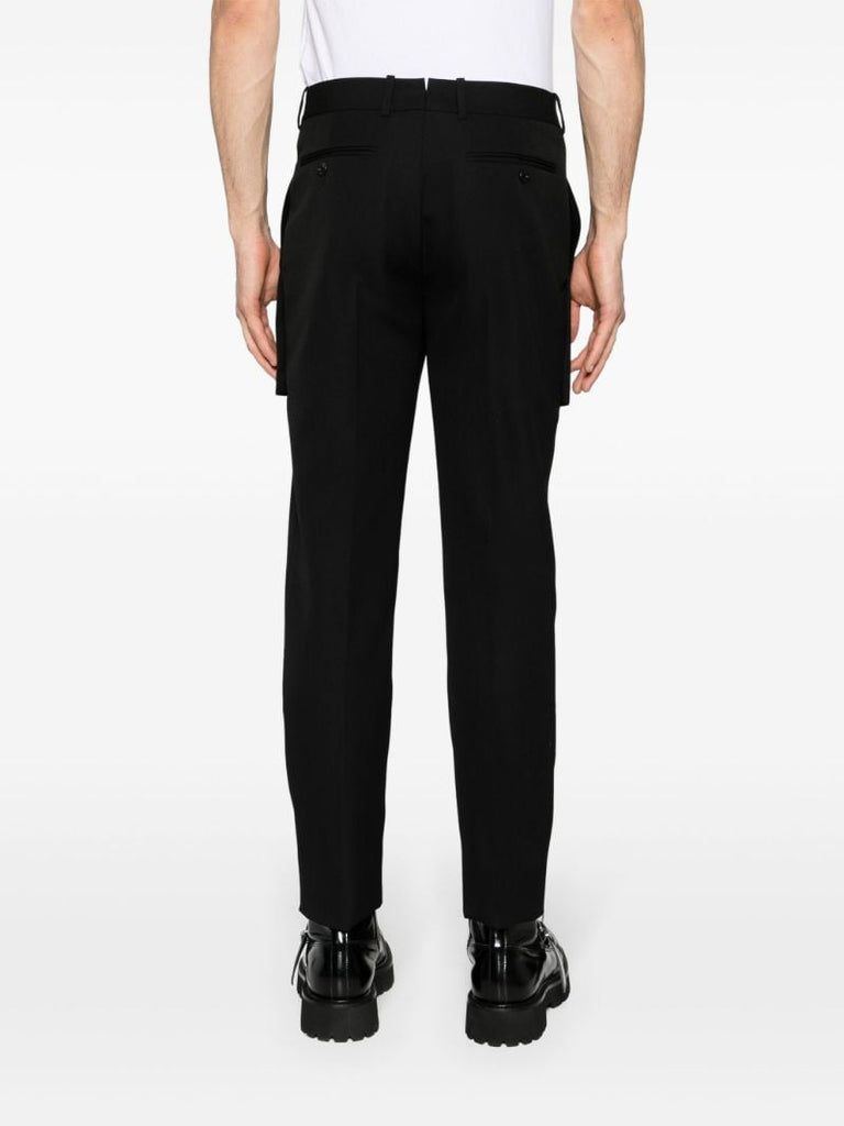 Black Exposed Pocket Tailored Trousers