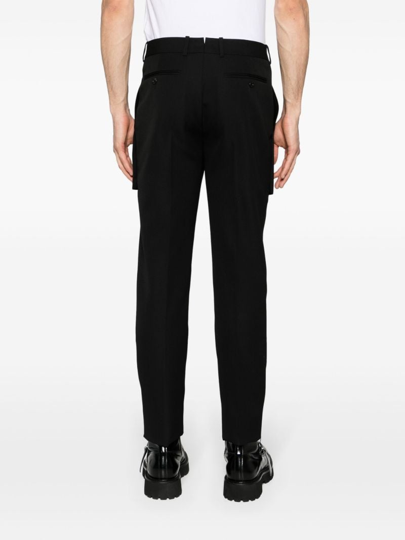 Black Exposed Pocket Tailored Trousers