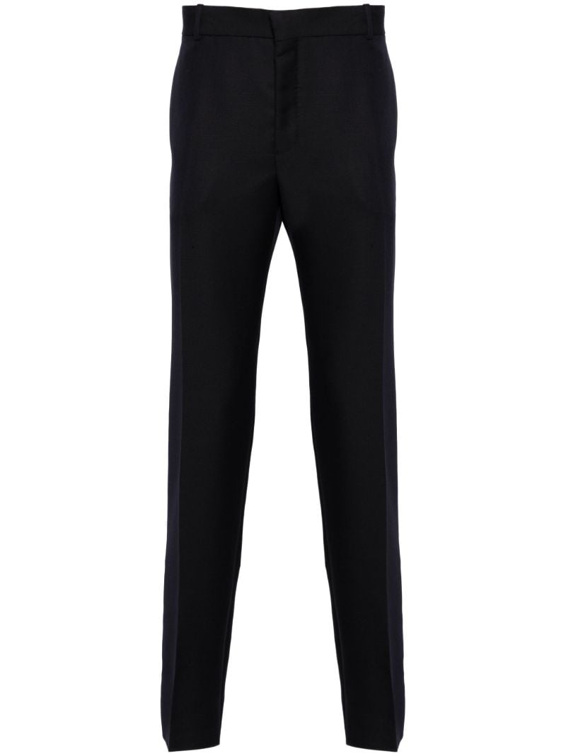 Blue Tailored Cigarette Trousers