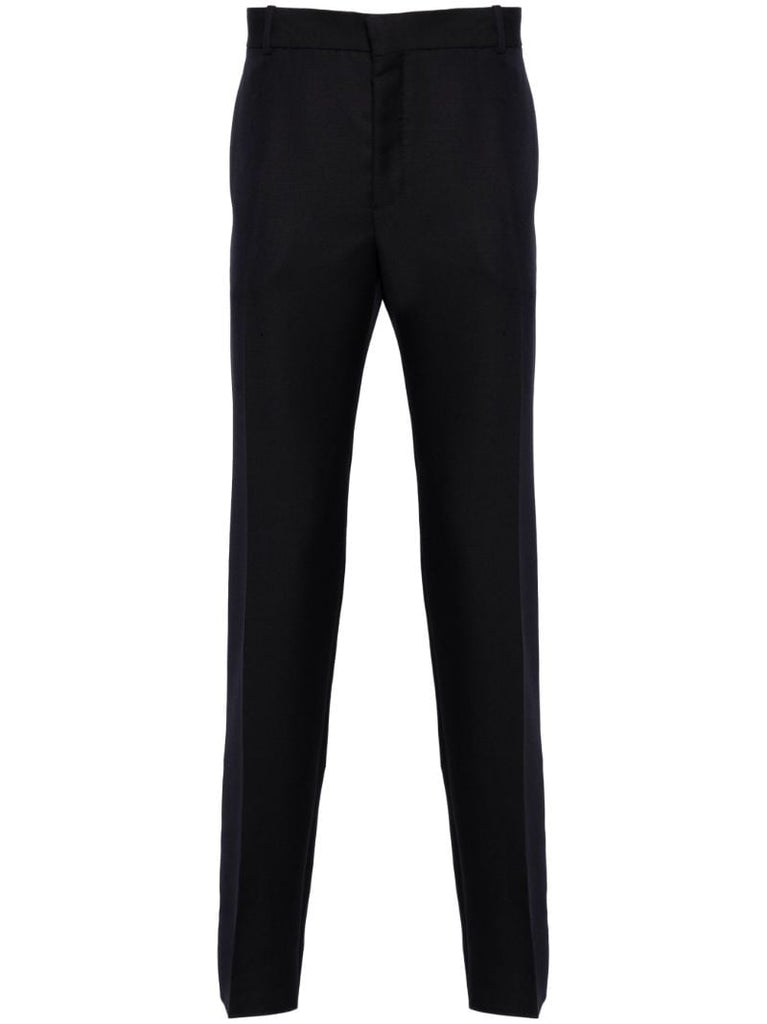 Blue Tailored Cigarette Trousers
