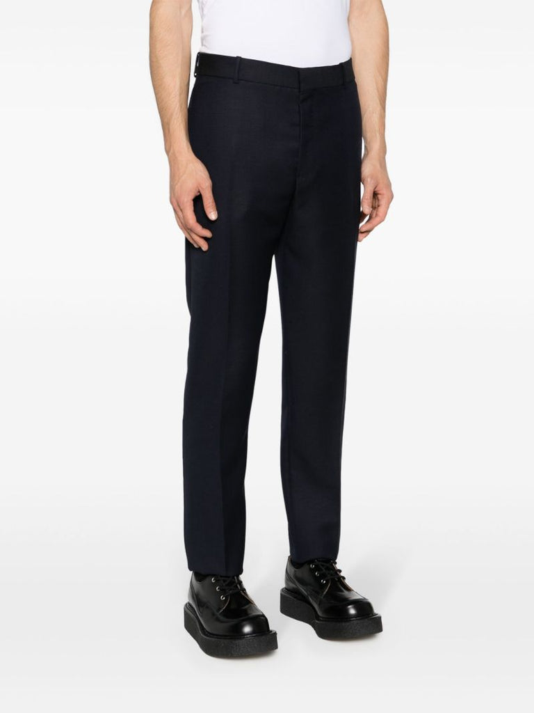Blue Tailored Cigarette Trousers