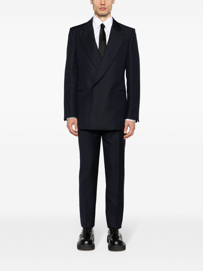 Blue Tailored Cigarette Trousers