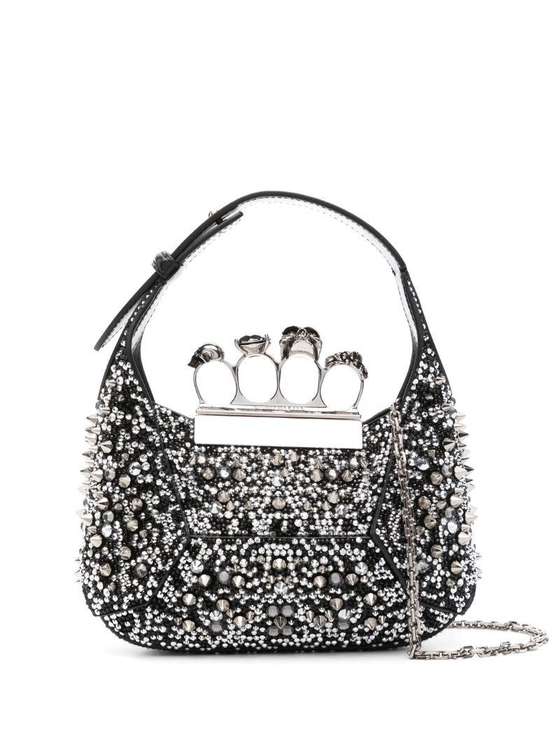 Black the Jewelled Hobo Mini Bag