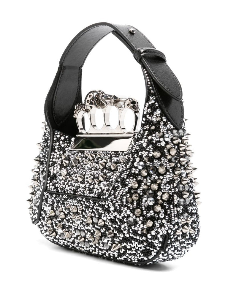 Black the Jewelled Hobo Mini Bag