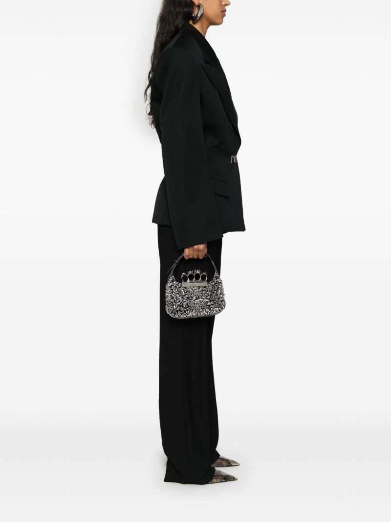 Black the Jewelled Hobo Mini Bag